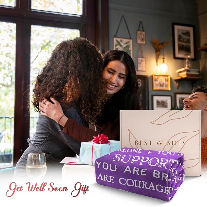 Blanket Gifts for Women or Men- Get Well Blanket | Inspirational Gifts, Feel Better After Surgery Gift, Thinking of You Present for Mom Grandma Aunt Sister Friend, 80'' x 60''