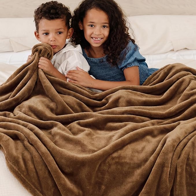 Bedsure GentleSoft Orange Fleece Blankets Queen Size - Bed Blanket Soft Lightweight Plush Fuzzy Cozy Luxury Microfiber, 90x90 inches