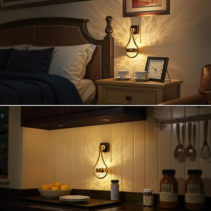 LED Night Lights Plug into Wall, 330° Rotating Night Light | Dusk to Dawn Sensor, 0-100LM Dimmable Nightlight Adjustable Brightness, 3000K Warm White for Hallway, Bedroom, Stairway