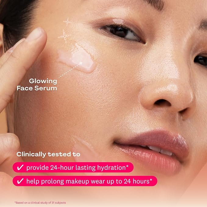 THE FACE SHOP Rice Water Ready Glowy Glazing Serum, Hydrating Glow Serum & Primer in one, Korean Skin Care, Skin Prep for Makeup with Peptides, Hydrating & Boosts Radiance