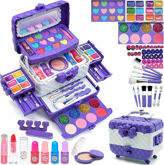 Kids Makeup Sets for Girls - Kids Makeup Sets for Girls 3-4, Maquillaje para Niñas,Best Toys for Little Girl,Play Make Up Kit, Princess Toddler Kid Stuff Ages4-12 Year Old Girl Birthday Gifts
