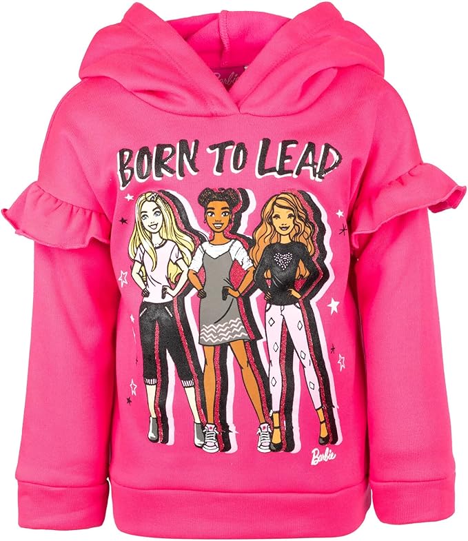 Barbie Girls Fleece Hoodie and Leggings Outfit Set Toddler to Big Kid Sizes (2T - 18-20)