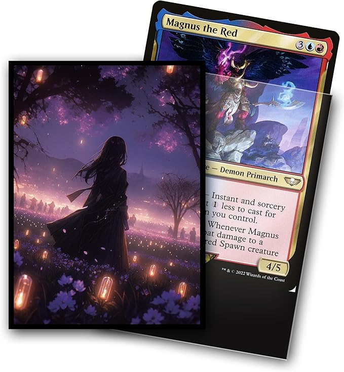 MTG Card Sleeves, Ultra Clear Front & Matte Finish Back, 100 Count Standard Size Matte Art Sleeve for Magic The Gathering (Fantasy Girl)
