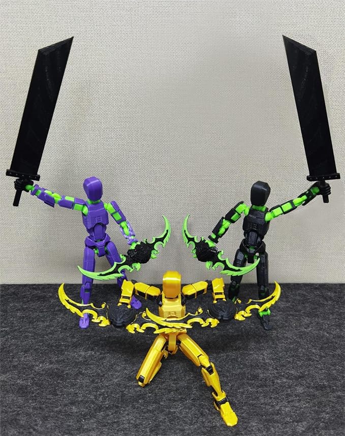 T13 (Assembly Completed) 3D Printed Action Figure,Dummy 13 Robot Action Figure, T13 Collectible Action Figure Articulated, for Collectors Desktop Decorations, muñeco de acción (Gold Black)