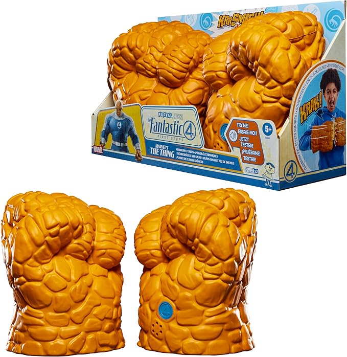 Marvel Studios’ The Fantastic Four: First Steps Marvel’s The Thing Clobberin’ FX Fists, Super Hero Role Play Toys for Costumes, Kids Ages 5+