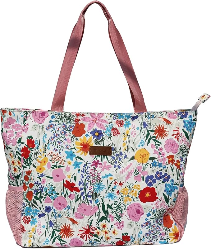 ESVAN LARGE BEACH BAG Water Resistant Lightweight 20 inch Women Oversize Tote Bag for Gym Beach Travel Pool Yoga Nurse