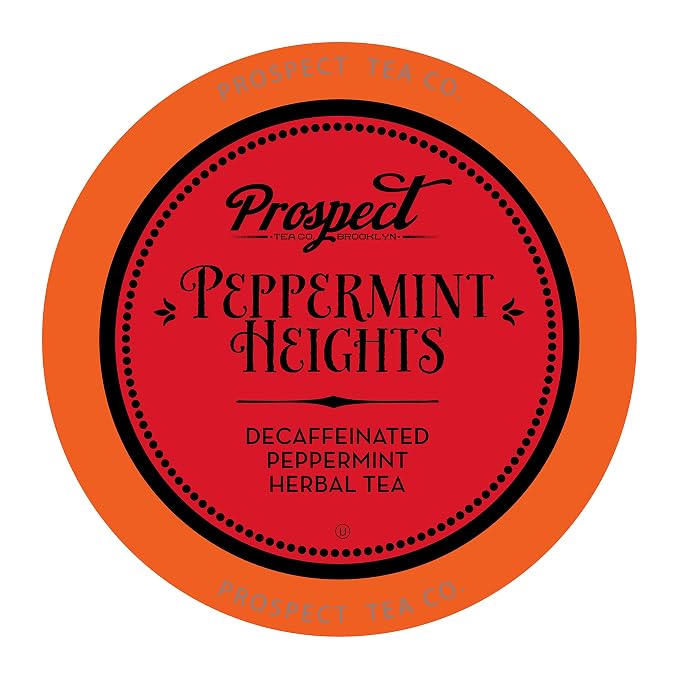 Prospect Tea Co. Peppermint Heights Herbal Tea Pods Compatible with K Cup Brewers Including 2.0, 40 Count