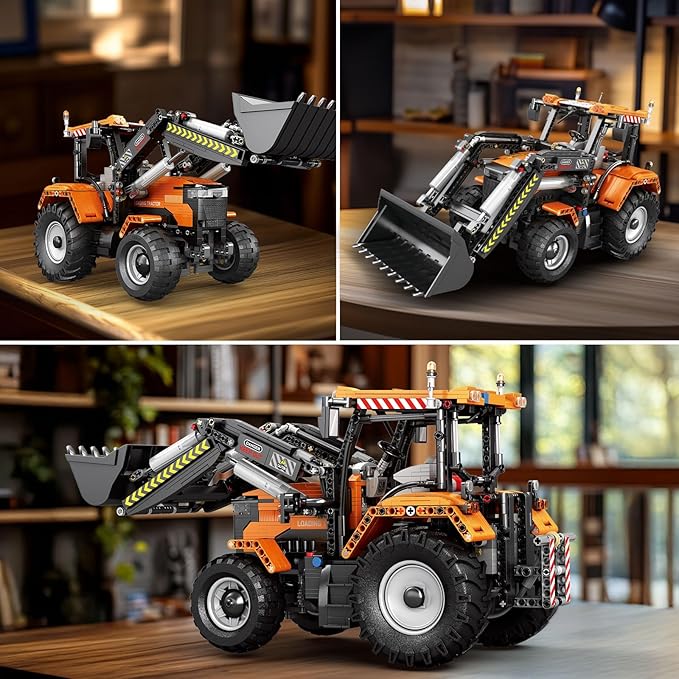 Loading Tractor Building Blocks for Adults with Remote Control - Architectural Model Kit, STEM Engineering Building Toys for Ages 18 and up (22024)