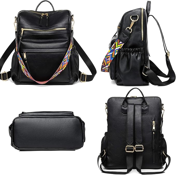 Dora & Liz Womens Backpack Purse Leather Fashion Travel Backpack Purse for Women Designer Ladies Shoulder Bags