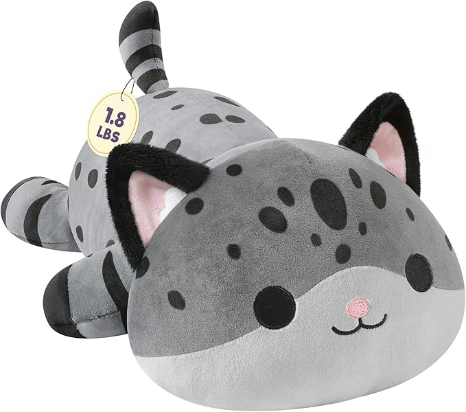 Onsoyours Original Weighted Panther Cat Plush, Cute 13.8"|1.8 Pound Hugging Black Leopard Kitty Weighted Stuffed Animal, Soft Collectible Gift for Kids & Adults