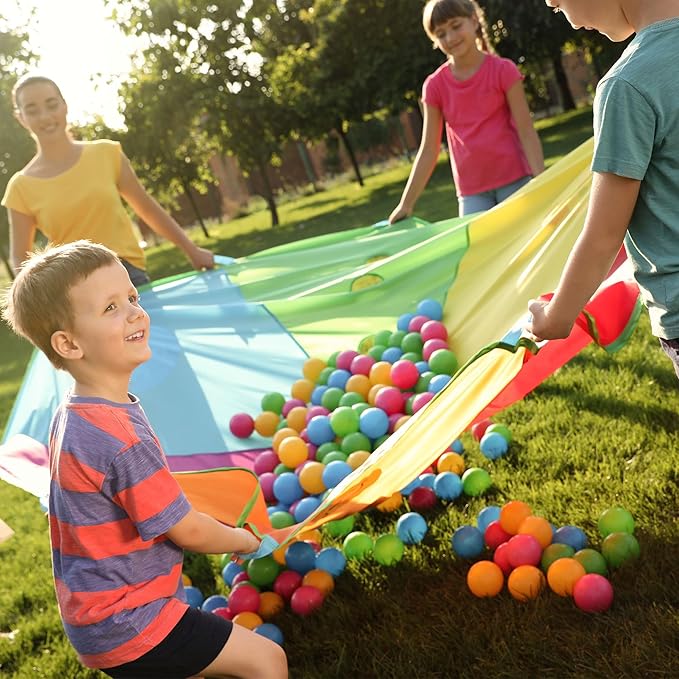 BalanceFrom Play Pit Balls Toy Set for Kids with Mesh Bag, Rainbow or Pastel Colors – Crush-Proof Plastic for Ball Pits, Playhouses, Bounce Houses, Pools, Tents, and Birthday Parties