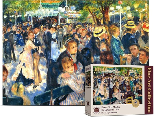 Antelope 1000 Pieces Dance at le Moulin de la Galette Puzzle, High Resolution, Matte Finish, Smooth Edging, No Dust, Cardstock, Intermediate, All Age, 29.5 x 20.5in