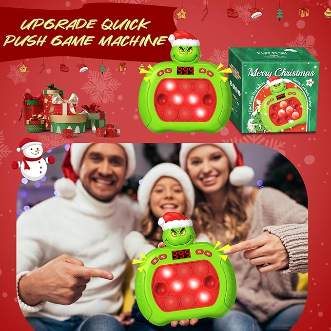 Christmas Pop Light Up Fidget Toys,Christmas Handheld Puzzle Game Sensory Toys,Pop Bubble Up Toys for Kids,Christmas Stocking Stuffers Party Favors Gifts for Boys Girls,Christmas Goodie Bag