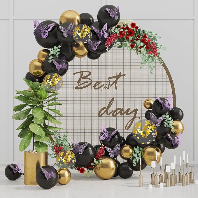 SAOROPEB 3D Butterfly Wall Decor 48 Pcs Lavender Butterfly Decorations | 4 Styles 3 Sizes, Butterfly Birthday Decorations Butterfly Party Decorations Cake Decorations, Removable Stickers