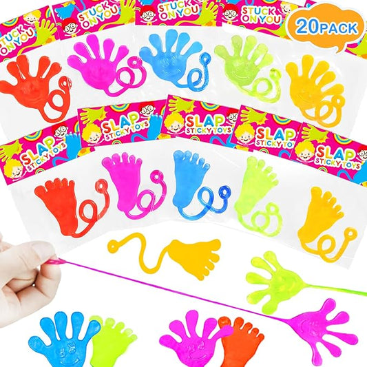 Halloween Large Sticky Hands & Feet Party Favors Supplies for Toddlers (20 PCS), Pinata Goodie Bag Stuffer Fillers for Kids,School Student Non Candy Treats Treasure Box Prizes Toy Gifts for Boys Girls