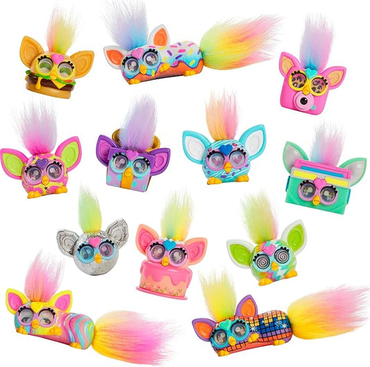 Furby Minis 12 Pack of Tiny Toy Figures, 1 Inch Collectibles, Series 1, Party & Play Food Themes, Ages 5+ (Amazon Exclusive)