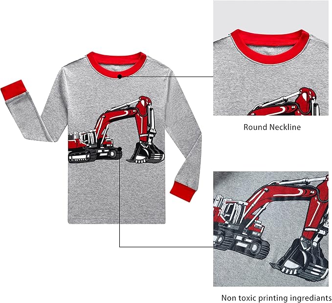 KikizYe Little Big Boys Girls Pajamas Set Kids PJs 100% Cotton Sleepwear