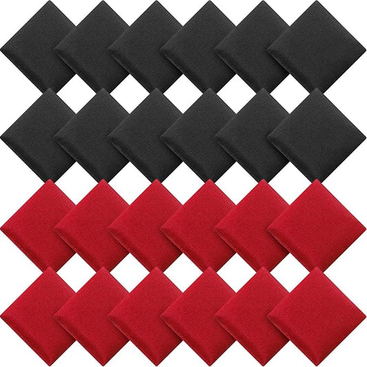 Sotiff 24 Pcs Bean Bags Mini Nylon Cornhole Bean Bags for Kids Tossing Fun Sports Outdoor Family Games Carnival Toy Patriotic Small Beanbag Hand Toss Party Game Supplies for Kid Adult (Red Black)