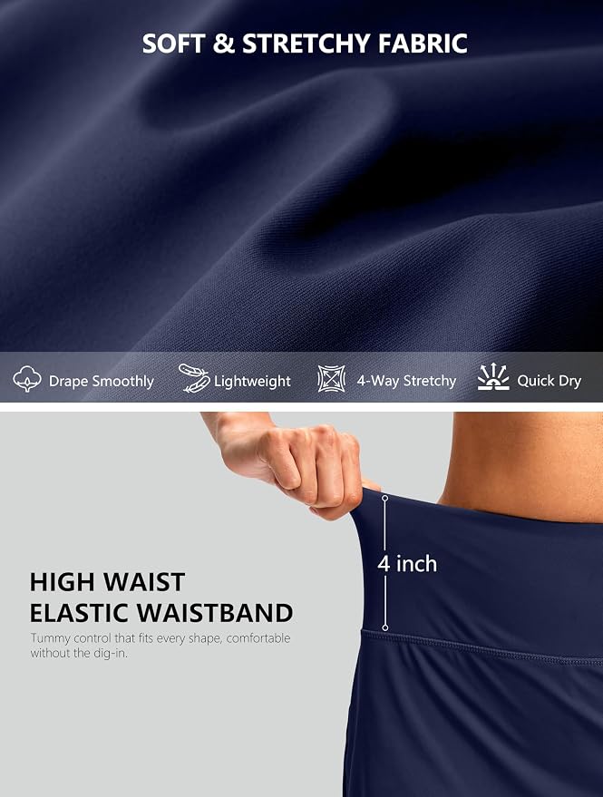G Gradual 16"/18" Skorts for Women Golf Skirt with 2 Pockets Summer Casual | Built-In Shorts, High Waist, Soft 4-Way Stretch, Breathable Mesh Liner, Tennis Pickleball Athletic Wear, Easy To Match