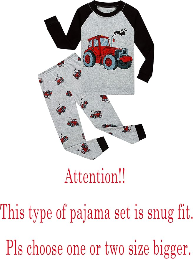 KikizYe Little Big Boys Girls Pajamas Set Kids PJs 100% Cotton Sleepwear