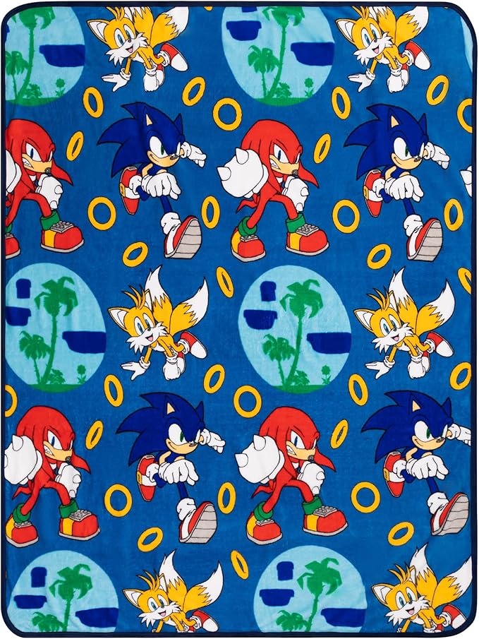 Franco Kids Bedding Super Soft Plush Throw Blanket,46 in x 60 in,Sonic The Hedgehog,Anime,(Pack of 6)