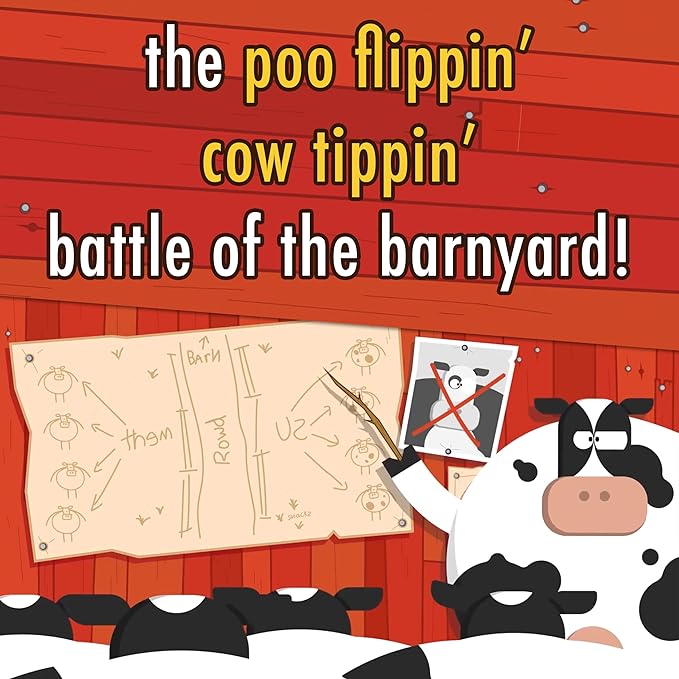 Cowpie Catapults - Launch Poop with a Catapult to Knock Over Cows, Last Moo Standing Wins, Easy to Learn, Cow Tipping Funny Kid Family Board Game, Age 6+