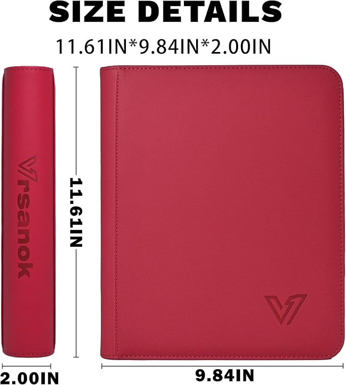 Toploader Binder 4 Pocket,Holds 128 Top Loaders,Top Loader Binder 4 Pocket for 3" x 4"Rigid Cards,Double Sided Card Binder Abulm in 3"x4"Toploaders for Trading Cards