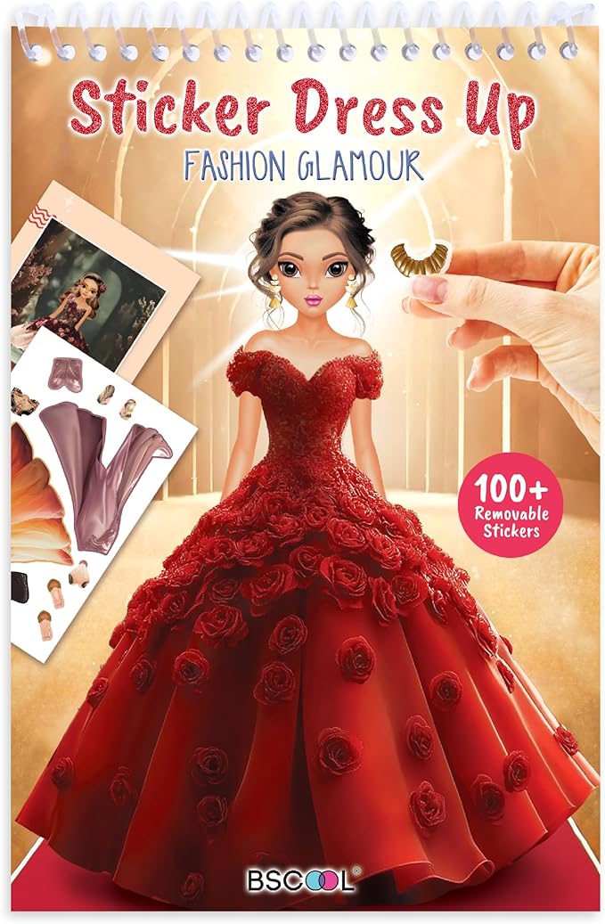 Sticker Dress up Books - Sticker Activity Book for Kids. Learn Girls Fashion Design with Stickers and Guides for Kids 5 and up. Little Designer Creativity Book. Stickers, Paper Dolls. - Glamour