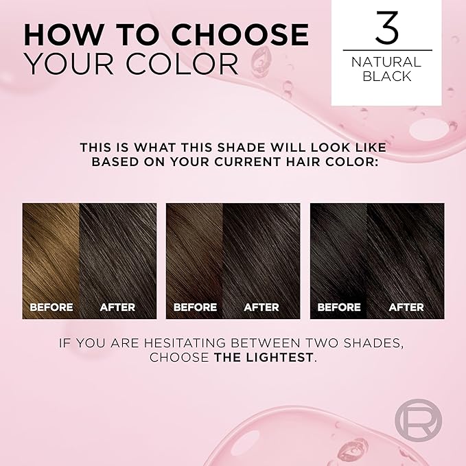L'Oreal Paris Excellence Crème Permanent Hair Dye, Triple Care Hair Color with Hyaluronic Acid for 100% Gray Coverage, 3 Natural Black, 1 Kit (Pack of 2) (Packaging May Vary)