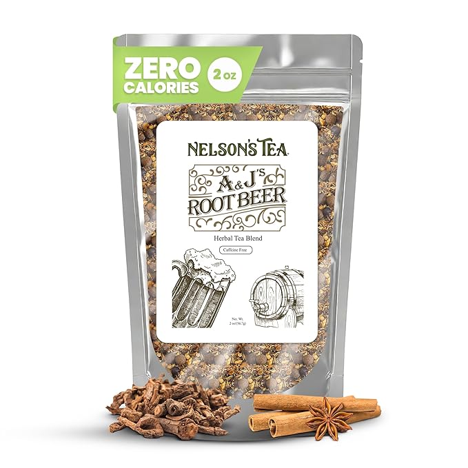 Nelson's Tea Really Root Beer - Sarsaparilla Root Herbal Loose Leaf Tea; Blend of Flavors like Sarsaparilla, Burdock, and More!
