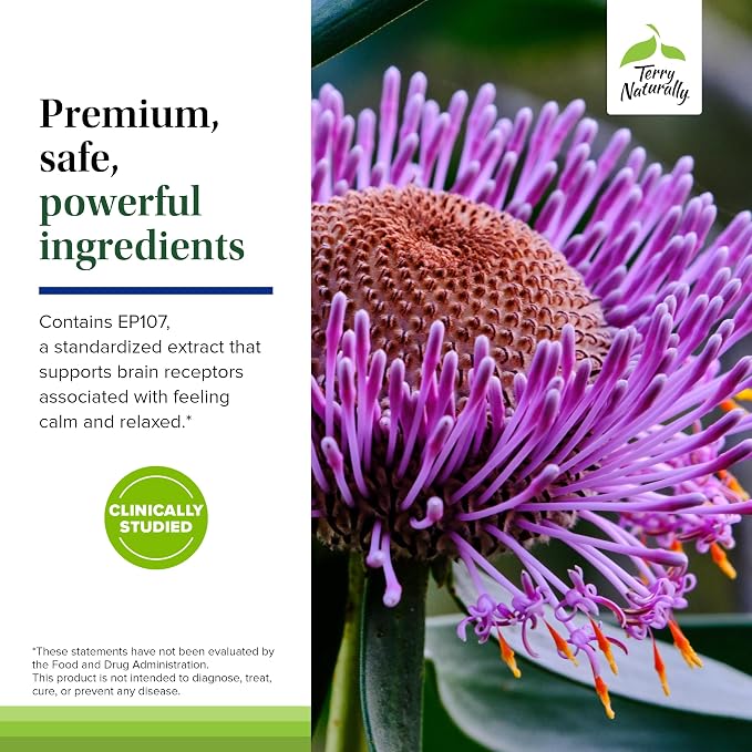 Terry Naturally AnxioCalm - Calming Support Supplement - Supports Against Occasional Tension & Aids Calm Feelings with Narrow-Leaved Coneflower - Non-Drowsy Supplement - 75 Tablets