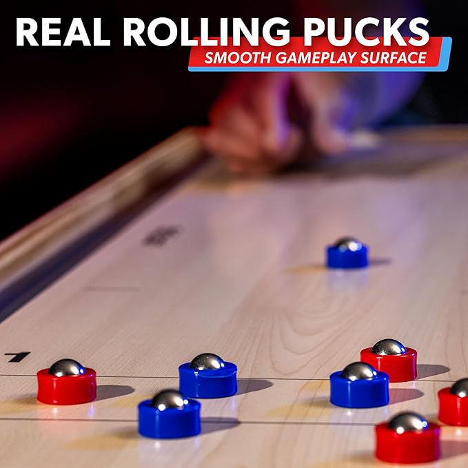GoSports Shuffleboard and Curling 2 in 1 Tabletop Board Game