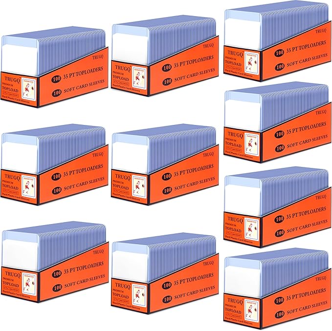 2000 Card Sleeves Top Loads for Cards,3"X4"Baseball Card Protectors,Toploaders Hard Plastic for Trading Game Sports Football Cards(1000 Hard Protectors + 1000 Soft Sleeves)