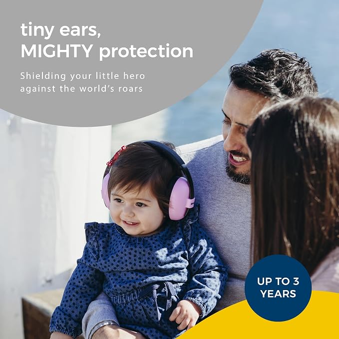 BANZ Baby Earmuffs – Noise Cancelling Headphones for Infant & Toddler Hearing Protection, Baby Ear Muffs Noise Protection, ANSI Certified, Ages 0–2 Years, Adjustable - Geo Print