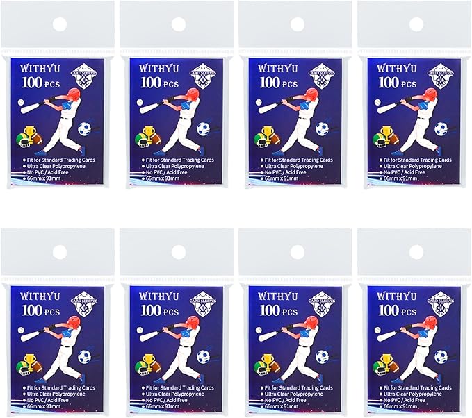 800 Pcs Soft Trading Card Sleeves, Top Loading Penny Card Sleeves for Standard Cards 2.5" X 3.5"，Ultra-Clear Card Protector for Game Cards, Baseball,Sports Cards,Mini Photos