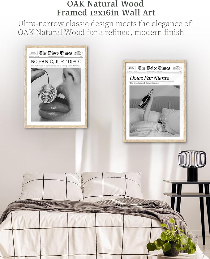 iHery 12x16in Dolce Far Niente Unframed Newspaper Wall Art | Unframed Canvas Print, The Sweetness of Doing Nothing Decor for Bedroom 1Pack