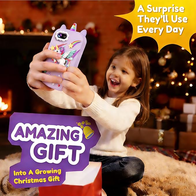Kids Smart Phone for Girls, Children Christmas Birthday Gift for Age 3, 4, 5, 6, 7, 8 Year Old, Kids Phone Toy with Touchscreen, Dual Camera, Game, Learning Play Toy, Toddler Mp3 Player