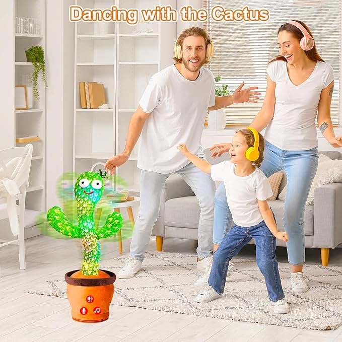 Baby Toys Interactive, Dancing Talking Cactus Toy Volume Adjustable, Mimicking Singing Repeating, Kids Toddler Infant Baby Toys Gifts for Boys Girls, Valentine's Day Gifts for Kids Baby Todder