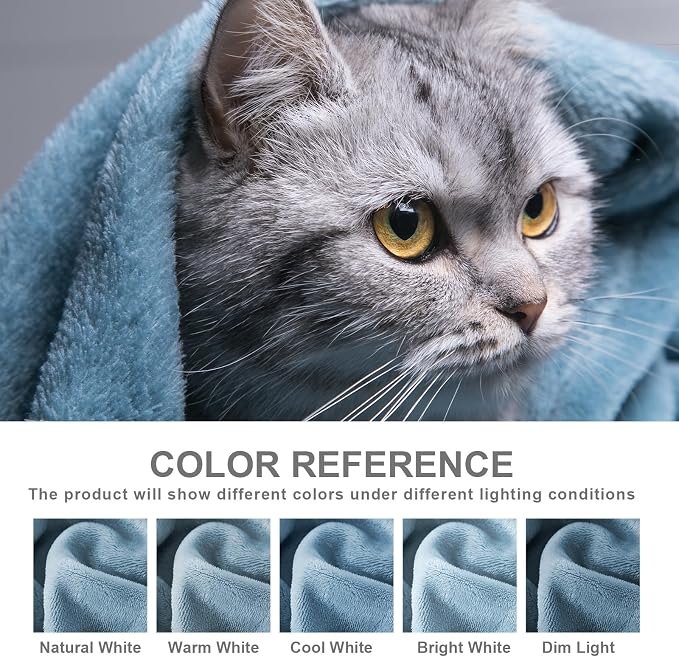 Hansleep King Washed Blue Fleece Blanket, Soft Flannel Bed Blanket | Fuzzy Cozy Blanket 90x108 Inches, Multi-use for Bed, Sofa, Couch, Travel, Camping, All Season Warm Lightweight Cover