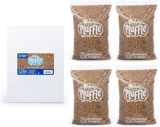 Educational Insights Pluffle® Sand Bulk Pack - Sensory Bin Foam Set, No Mess Alternative to Sand Toys & Slime for Toddlers at Home or in The Classroom, Fun Sensory Table Filler, Gift for Kids Ages 3+
