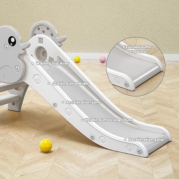 Toddler Slide, Creative Cartoon Yellow Duck Indoor Slide, Foldable Slide Climber Playset Indoor Outdoor Playground Toddler Slide Outdoor Toys Freestanding Kids Slide for Toddlers Aged 1-3