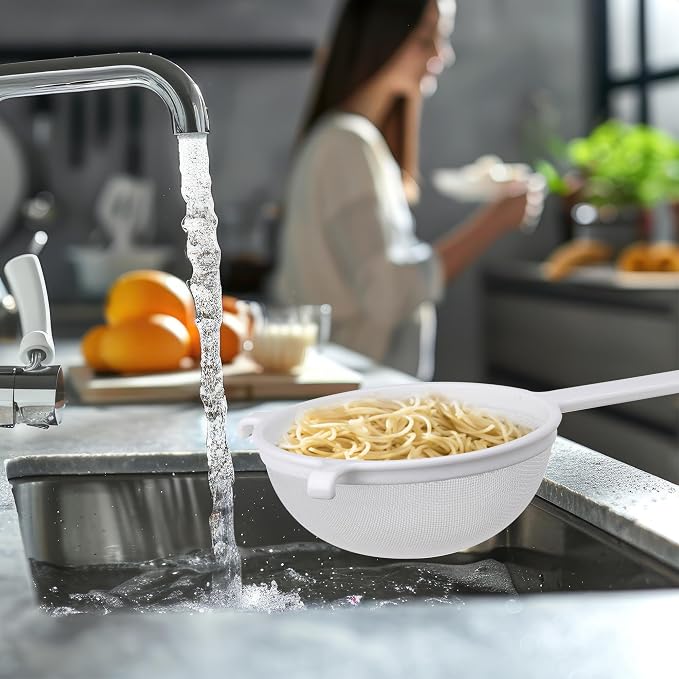 HIC Kitchen Double-Ear Fine Mesh Strainer, BPA-Free, 7-Inch, For Sifting Baking Ingredients, Straining, And Draining Soups, Stocks, And Sauces