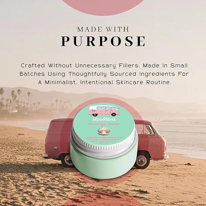 VanMan’s Pearl Eye Cream with Grass Fed Beef Tallow – Brightening and Smoothing Under Eye Cream with Wild-Caught Pearl Powder and Royal Jelly – No Fillers, 0.5 Ounces