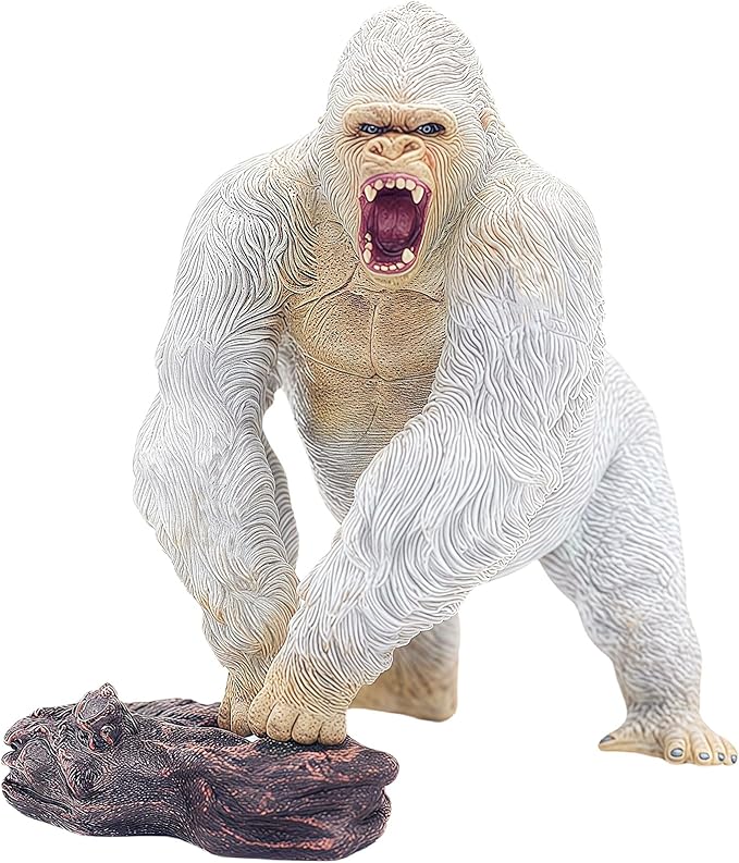 Gorilla Toys with Realistic Rock Action Figure Rampage Gorilla Fight Mode Gorilla Ape Solid Wild Animal Figurines for Role Playing Story Telling Toy and Christmas Birthday Gift for Kids