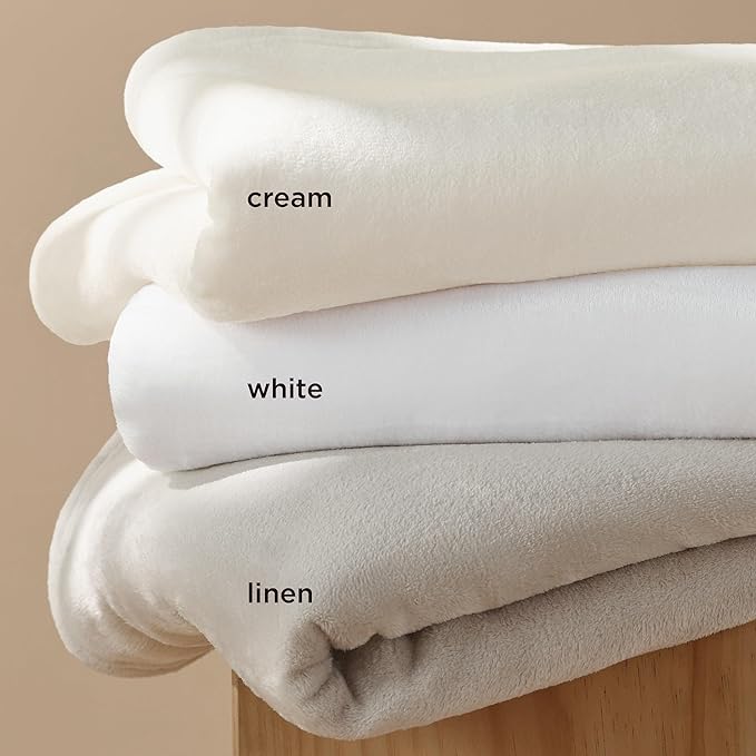 Bedsure GentleSoft Twin XL Fleece Blanket Dorm Bedding - Lightweight Soft Cozy Blankets for Bed, Sofa, Couch, Travel, Camping, Cream, 66"x90"