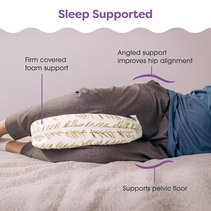 Boppy Wedge Pregnancy Pillow - Compact Support Wedge Maternity Pillow for Back, Knees, Pelvic Floor at Home, Office & Travel with Washable Knit Cover - Taupe Grassland