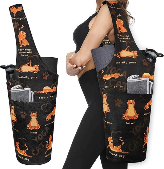 Yoga Mat Bag - Long Tote with Pockets - Holds More Yoga Accessories - Yoga Bag Fit Most Size Mats - Yoga Mat Carrier
