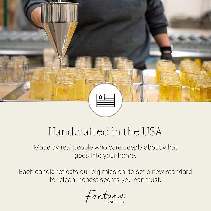 Fontana Candle Co Wood Wick Beeswax Jar Candle, Vanilla – Made Safe with Coconut Oil & Pure Essential Oils – 35+ Hrs Clean Burn, Long Lasting and Non-Toxic Candles for Home & Room Decor
