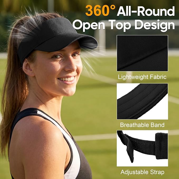 Sports Sun Visor Hats Adjustable Sun Visor Caps for Women and Men