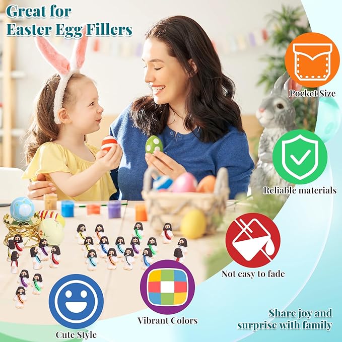 80 Pcs Little Jesus Figures – 8 Colors Mini Jesus Figurines in Bulk, Easter Egg Stuffers, Tiny Figure for Hide and Seek, Sunday School, Baptism Gifts, Church Religious Party Favors